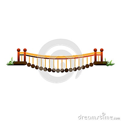 Town bridge icon, cartoon style Vector Illustration