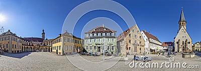 in the town central square of Weikersheim along the romantic road Editorial Stock Photo