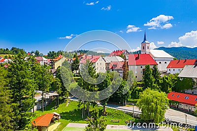 Town of Fuzine on lake Bajer, Gorski kotar region, Croatia Stock Photo