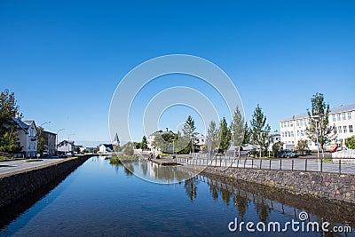 Town of Hafnarfjordur in the suburbs of Reykjavik in Iceland Stock Photo