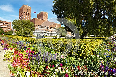 Town Hall of City of Oslo, Norway Editorial Stock Photo