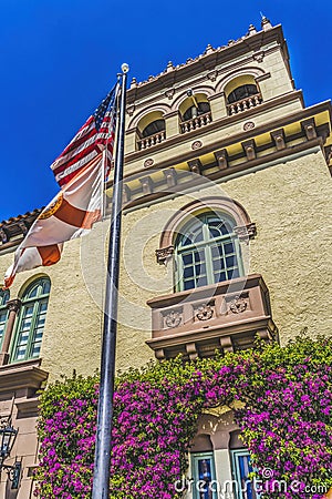 Town Hall Flags Palm Beach Florida Stock Photo