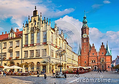 Town hall on market square in Wroclaw Editorial Stock Photo