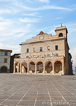 Town Hall in Montefalco, Umbria, Italy Stock Photo