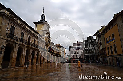 Town hall of Oviedo place of the Constitution in Spain Editorial Stock Photo