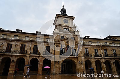 Town hall of Oviedo place of the Constitution in Spain Editorial Stock Photo