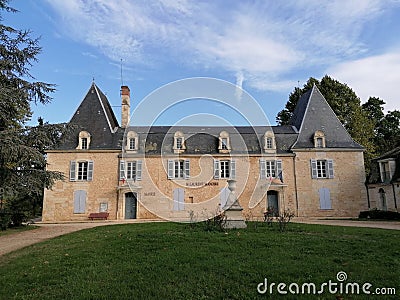 A town hall in PÃ©rigord Blanc Editorial Stock Photo