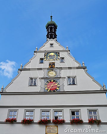 Town Hall at Rothenburg ob der Tauber Stock Photo