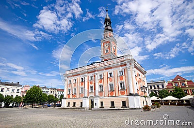 Town hall and square in Leszno, Poland Stock Photo