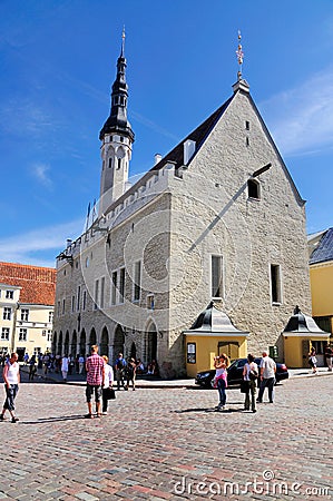 Town Hall of Tallinn, Estonia Editorial Stock Photo