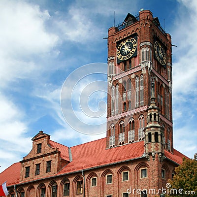 Town Hall in Torun, Poland Stock Photo