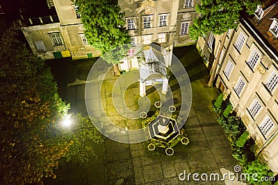 The town of IÅ‚owa in Poland, the building of the manor palace at night. Editorial Stock Photo