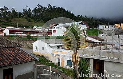 The town of Isinlivi which is passed through on the Quilotoa Loop Stock Photo