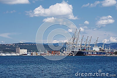Town Koper on Slovenia with maritime port Editorial Stock Photo