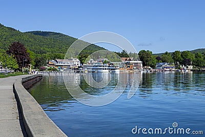 The town of Lake George New York Stock Photo