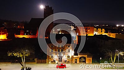 The town of Lebork at night Editorial Stock Photo