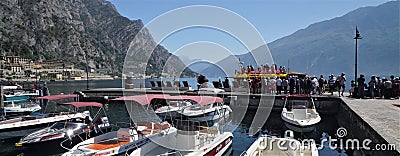 Town of Limone on Lake Garda, Italy Editorial Stock Photo