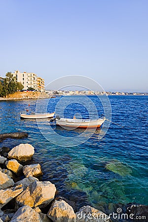 Town Loutraki in Greece Stock Photo