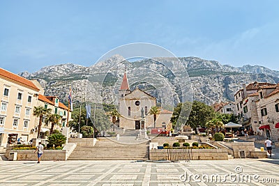 Center of the town of Makarska, Croatia Stock Photo