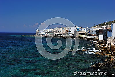 Town of Mandraki on volcanic Nisyros island Stock Photo