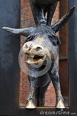 The Town Musicians of Bremen Sculpture in Riga Stock Photo