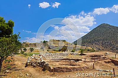 Town Mycenae ruins, Greece Stock Photo