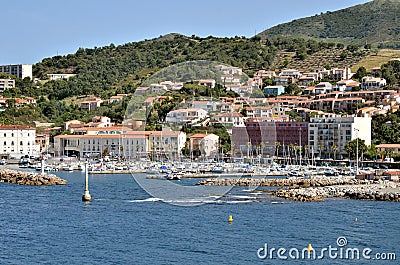Town and port of Banyuls-sur-Mer in France Stock Photo