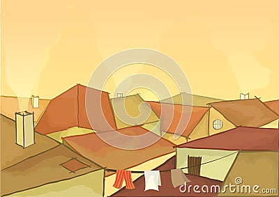 Town roofs Vector Illustration