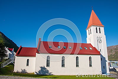 Town of Siglufjordur in North Iceland Stock Photo