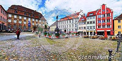 Town Square, Lindau Germany Editorial Stock Photo