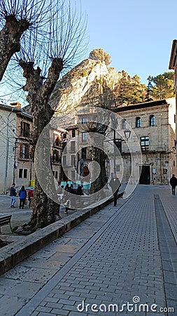 Town Square located in North Central Spain Editorial Stock Photo