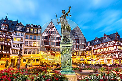 Town square romerberg Frankfurt Germany Stock Photo