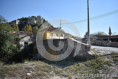 The Town of Stolac and the Herceg Stjepan fortress in the background Editorial Stock Photo