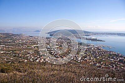Town Trogir and Kastela Bay, Croatia Stock Photo