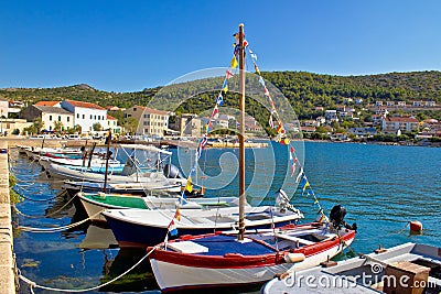 Town of Vinjerac pictoresque harbor Stock Photo