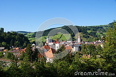 Town of waidhofen on the river Ybbs in Austria Stock Photo