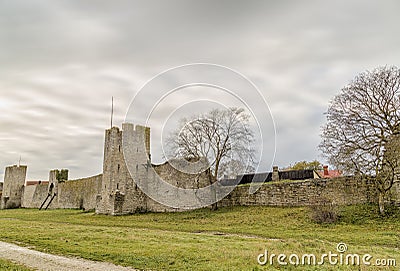 Town Wall in Visby, Sweden Stock Photo