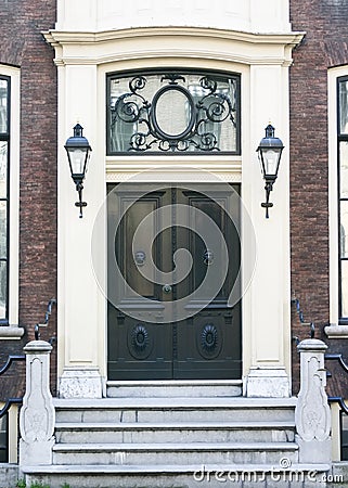 Townhouse Entrance Door Stock Photo