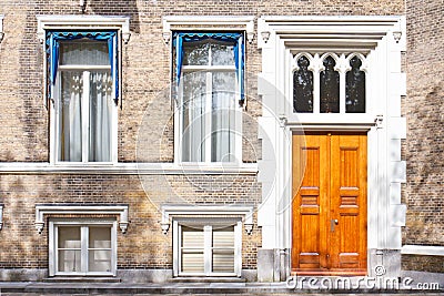 Townhouse Entrance Front Door Stock Photo