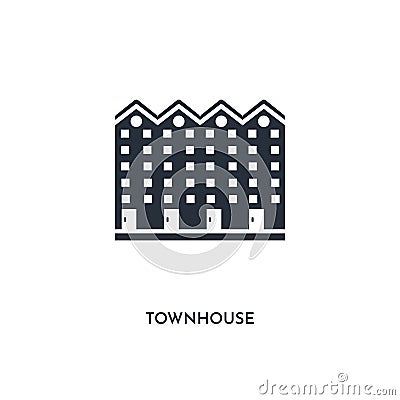 Townhouse icon. simple element illustration. isolated trendy filled townhouse icon on white background. can be used for web, Cartoon Illustration