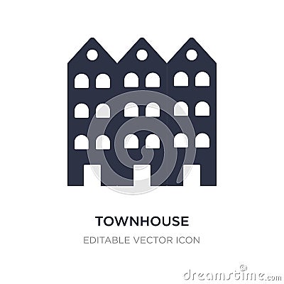 townhouse icon on white background. Simple element illustration from Buildings concept Vector Illustration