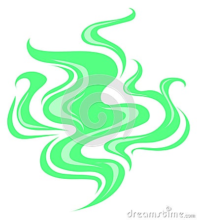 Toxic air. Poison smoke. Cartoon green smell Vector Illustration