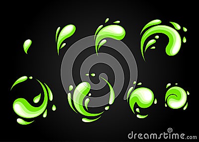 Toxic explosion special effect fx animation frames sprite sheet. Vortex toxic and thunder power explosion frames for flash animati Stock Photo