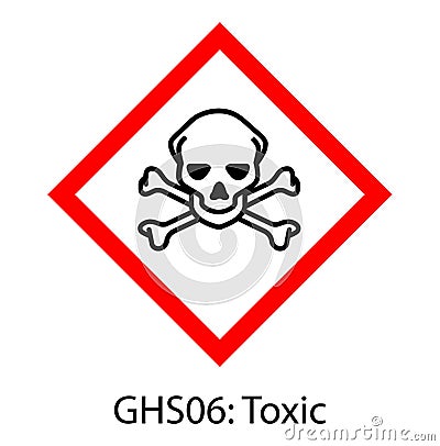 Toxic GHS hazard pictogram isolated vector sign on white background Vector Illustration