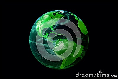 Toxic green Earth symbolizes the need to protect the environment. Earth Day concept. Generative AI Stock Photo