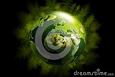 Toxic green Earth symbolizes the need to protect the environment. Earth Day concept. Generative AI Stock Photo