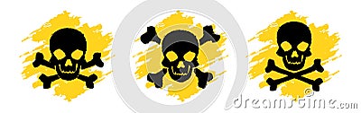 Toxic Hazard Grunge Symbols. Poison vector signs. Skull and crossbones signs. Danger vector signs Vector Illustration