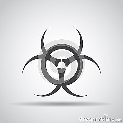 Toxic icon with shadow on a gray background. Vector illustration Cartoon Illustration