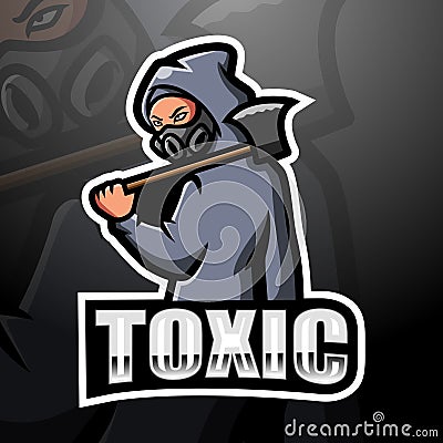 Toxic mascot esport logo design Vector Illustration