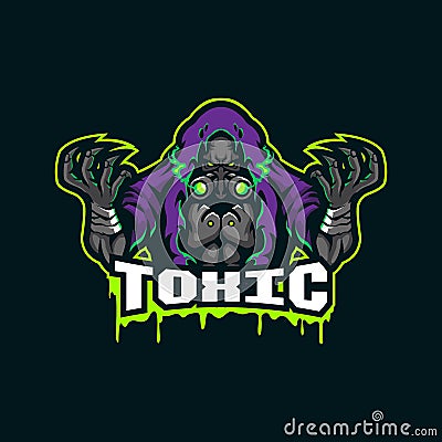 Toxic mascot logo design vector with modern illustration concept style for badge, emblem and t shirt printing. Toxic illustration Vector Illustration